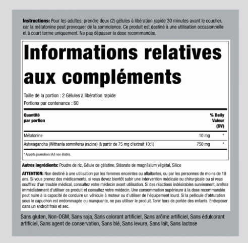 Melatonin Plus Ashwagandha 10 mg  2 Bottles | 120 Quick Release Capsules Each | Sleep & Stress Support